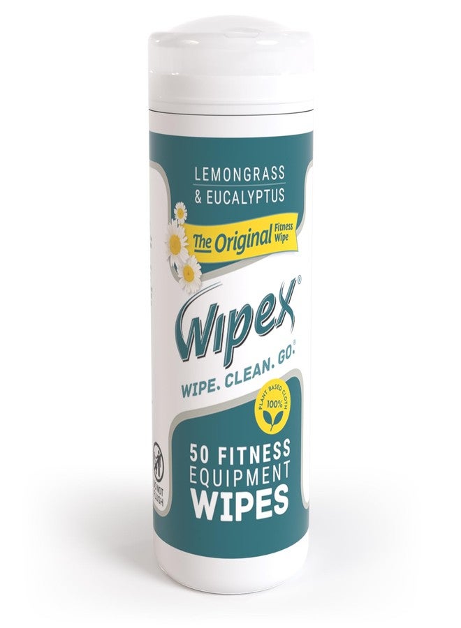 Wipex Fitness Equipment Wipes - Original Natural Plant Based Gym Wipes for Equipment, Clean Surfaces at Home or Gym, Use as a Yoga Mat Cleaner, Lemongrass, Eucalyptus & Vinegar, 50 Count (Pack of 1) - Image 1